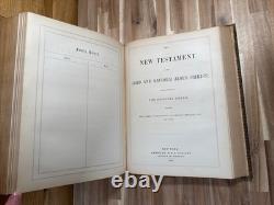 1870 SAINTE BIBLE grand RARE QUARTO belle reliure CUIR antique APRÈS LA GUERRE DE SÉCESSION