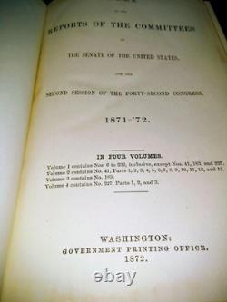 1872 Alabama post-guerre civile - Affaires des États insurrectionnels récents - 3 vol.