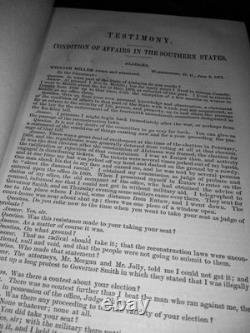 1872 Alabama post-guerre civile - Affaires des États insurrectionnels récents - 3 vol.