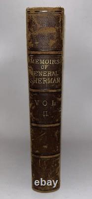 1875 1ère Édition, Mémoires du Général William T Sherman, Vol. II avec Carte Militaire