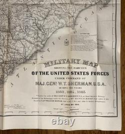 1875 1ère Édition, Mémoires du Général William T Sherman, Vol. II avec Carte Militaire