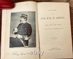 1876 Histoire de la guerre civile en Amérique, 4 vol., Le Comte de Paris, Complet