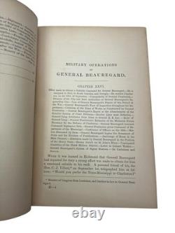 1884 Opérations militaires du général Beauregard Vol II Guerre de Sécession Harper HC Histoire