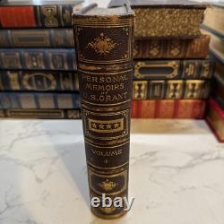 1885 1èreED Mémoires personnels de U. S. GRANT Guerre Civile Abraham Lincoln Cuir Fin