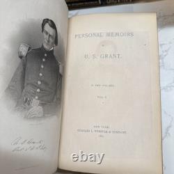 1885 1èreED Mémoires personnels de U. S. GRANT Guerre Civile Abraham Lincoln Cuir Fin