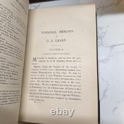 1885 1èreED Mémoires personnels de U. S. GRANT Guerre Civile Abraham Lincoln Cuir Fin