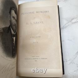 1885 1èreED Mémoires personnels de U. S. GRANT Guerre Civile Abraham Lincoln Cuir Fin