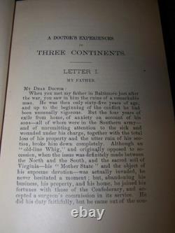 1885 Les expériences d'un médecin sur trois continents, lettres, guerre civile, Égypte, Paris