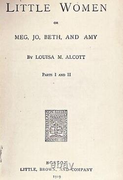 1886 hommes PETITES FEMMES édition ANTIQUE Louisa May ALCOTT Guerre Civile PREMIERS 3 LIVRES