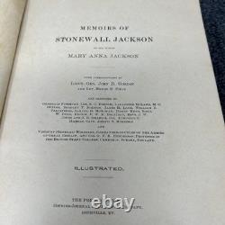 1895 Biographie antique de la guerre de Sécession, Mémoires de Stonewall Jackson, illustré