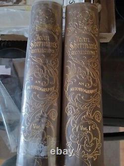 1895 John Shermans Souvenirs Édition Limitée Signée Abe Lincoln Guerre Civile