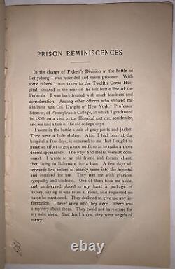 1906, 1er Ed, Prison Reminiscnces, Par James F Crocker, Confederate, Guerre Civile