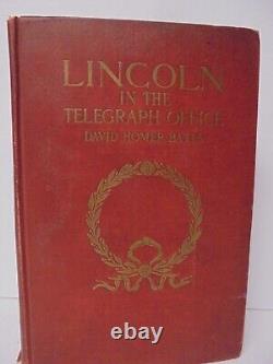 1907 LINCOLN DANS LE BUREAU DE TELEGRAPHE Signé par DAVID HOMER BATES CIVIL WAR 1ère E