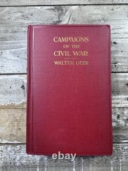 1926 Livre ancien sur la guerre de Sécession Campagnes de la guerre de Sécession Geer, 1re édition
