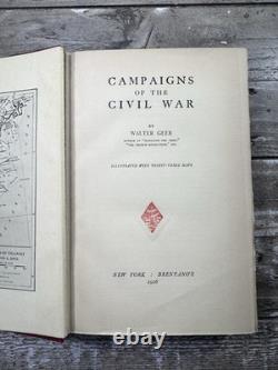 1926 Livre ancien sur la guerre de Sécession Campagnes de la guerre de Sécession Geer, 1re édition