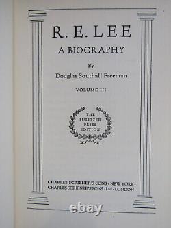 1936 Freeman R. E. Lee, A Biographie & Rare Booklet CIVIL War 4 V. Pulitzer Prize