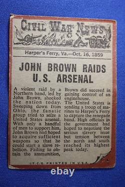 1962 Topps Civil War News - Ensemble COMPLET État général Bon/VG++