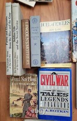 50 Livres sur la Guerre Civile Lot Énorme de Recherche sur l'Amérique Robert E Lee Stonewall Jackson