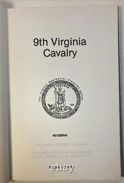 9th Virginia Cavalry Regimental Historique Robert Krick Signé 1982 Livre De Couverture Rigide
