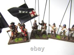 A27 Guerre Civile Anglaise Tir et Lance 28 X Métal Bien Peint 28mm