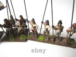 A27 Guerre Civile Anglaise Tir et Lance 28 X Métal Bien Peint 28mm