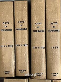 Actes du Tennessee 1819-1877 Lois Adoptées Ensemble Volumes Guerre Civile Assemblée Générale