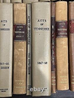Actes du Tennessee 1819-1877 Lois Adoptées Ensemble Volumes Guerre Civile Assemblée Générale