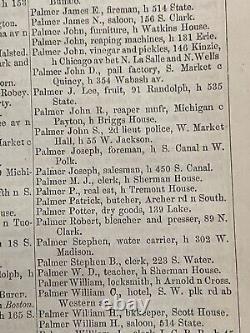 Annuaire de la ville de Chicago de 1858 avec carte : pré-incendie de Chicago et pré-guerre civile - Livre