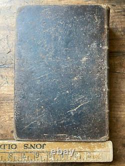 Antique 1848 Avant La Guerre Civile Amérique Famille Holy Bible Large Cuir Reliure Wills