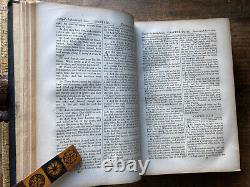 Antique 1855 Avant La Guerre Civile American Holy Bible Large Reliure En Cuir Non Signée