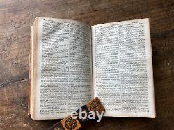 Antique 1857 Avant La Guerre Civile American Holy Biblee Nice Reliding Watson