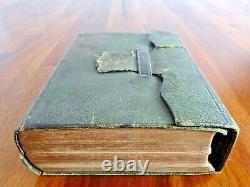 Antique 1863 CIVIL War American Bible Society Holy Bible Taille De Poche Cuir