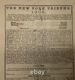 Antique The Tribune Almanac 1863 Guerre Civile Histoire Américaine. Abraham Lincoln