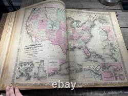 Atlas civil de guerre antique de 1863 - Atlas de famille illustré de Johnson