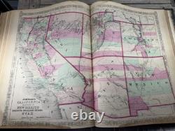Atlas civil de guerre antique de 1863 - Atlas de famille illustré de Johnson