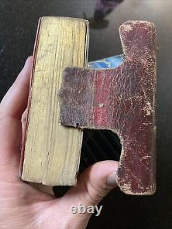 Avant La Guerre Civile Bible Sainte 1836-1843 Charles Puits Ny Or Livre De Poche En Cuir