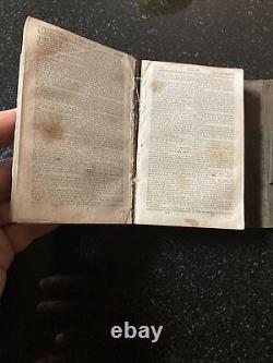 Avant La Guerre Civile Bible Sainte 1836-1843 Charles Puits Ny Or Livre De Poche En Cuir