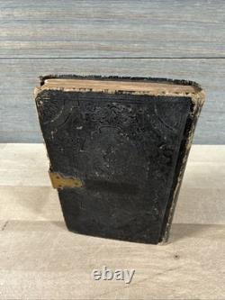 BIBLE ANTIQUE DE 1859 TESTAMENT NOUVEAU ÉPOQUE DE LA GUERRE CIVILE CUIR SOCIÉTÉ BIBLIQUE AMÉRICAINE ANCIENNE