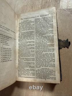 BIBLE ANTIQUE DE 1859 TESTAMENT NOUVEAU ÉPOQUE DE LA GUERRE CIVILE CUIR SOCIÉTÉ BIBLIQUE AMÉRICAINE ANCIENNE