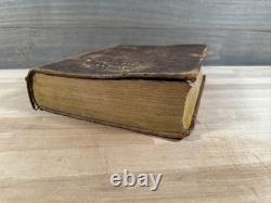 BIBLE SAINTE 1831 phinney ANTIQUE en cuir PRÉ-CIVIL WAR vieille COOPERSTOWN
