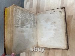 BIBLE SAINTE 1831 phinney ANTIQUE en cuir PRÉ-CIVIL WAR vieille COOPERSTOWN