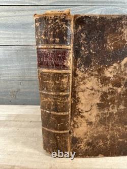 BIBLE SAINTE 1834 antique en cuir avant la guerre civile H & E PHINNEY vieille COOPERSTOWN