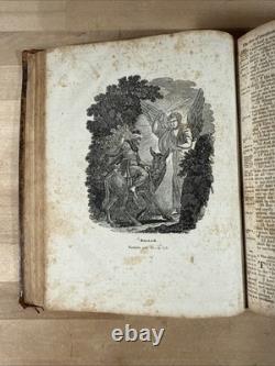 BIBLE SAINTE 1834 antique en cuir avant la guerre civile H & E PHINNEY vieille COOPERSTOWN