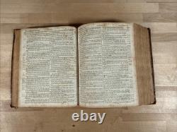 BIBLE SAINTE 1834 antique en cuir avant la guerre civile H & E PHINNEY vieille COOPERSTOWN