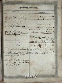 BIBLE SAINTE 1834 antique en cuir avant la guerre civile H & E PHINNEY vieille COOPERSTOWN