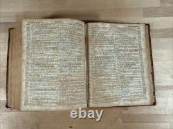 BIBLE SAINTE 1834 antique en cuir avant la guerre civile H & E PHINNEY vieille COOPERSTOWN