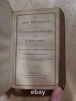 BIBLE SAINTE 1845 PHILADELPHIE VERSION ANGLAISE BIBLE POLYGLOTTE ANTERIEURE À LA GUERRE DE SECESSION ANCIENNE