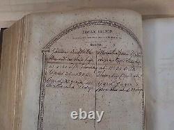 BIBLE SAINTE 1846 antique METHODIST cuir PRÉ-GUERRE CIVILE