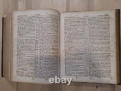 BIBLE SAINTE 1846 antique METHODIST cuir PRÉ-GUERRE CIVILE