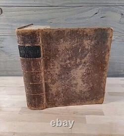 BIBLE SAINTE 1848 antique en cuir de la SOCIÉTÉ BIBLIQUE AMÉRICAINE grande ANCIENNE avant la GUERRE DE SECESSION